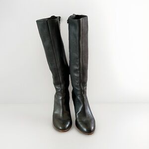 Lucky Brand Espositoh Black Leather Knee-High Boots Size 7